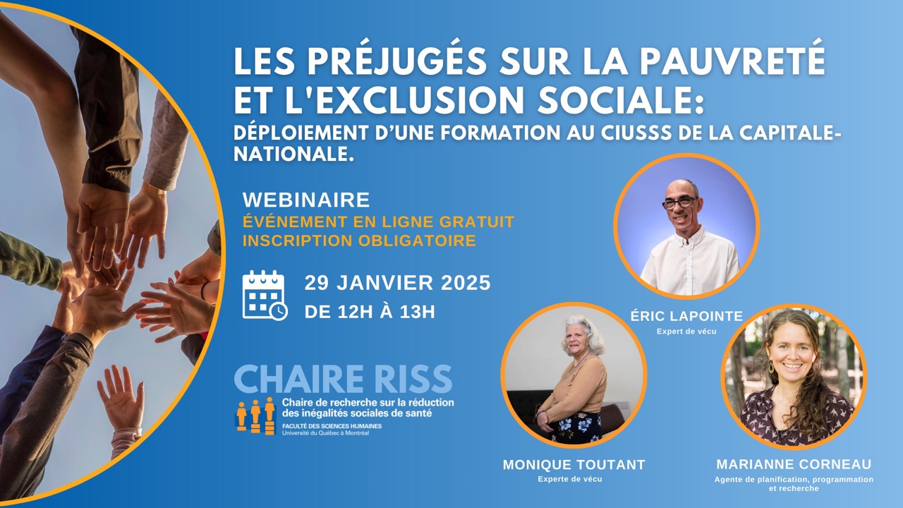 Les préjugés sur la pauvreté et l&rsquo;exclusion sociale : déploiement d’une formation au CIUSSS de la Capitale-Nationale 