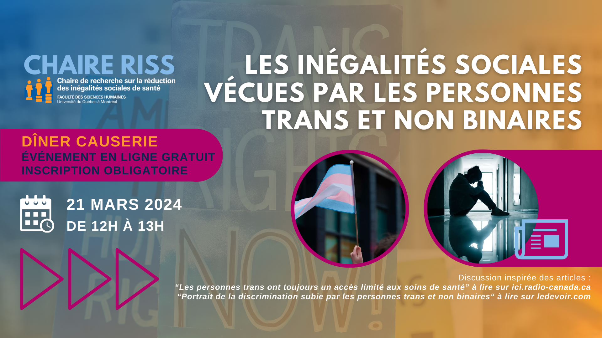Les inégalités sociales vécues par les personnes trans et non binaires